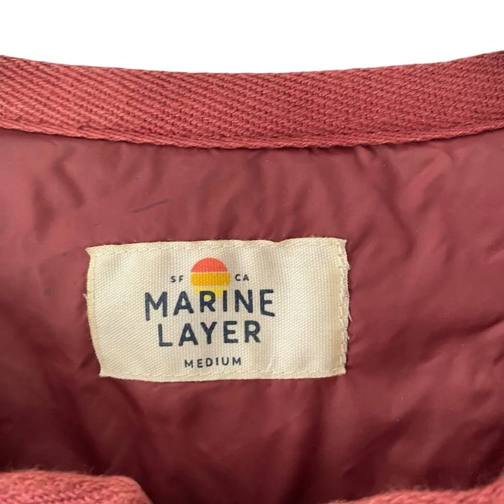 Marine Layer Laney Puffer Coat Jacket Duck Feather Down Maroon Size Medium - Image 7