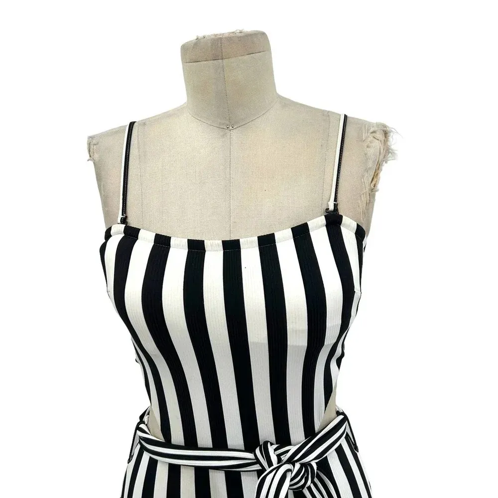 Onia Rumi Black &‎ White Striped Cutout One Piece Swimsuit Belted Size - Image 4