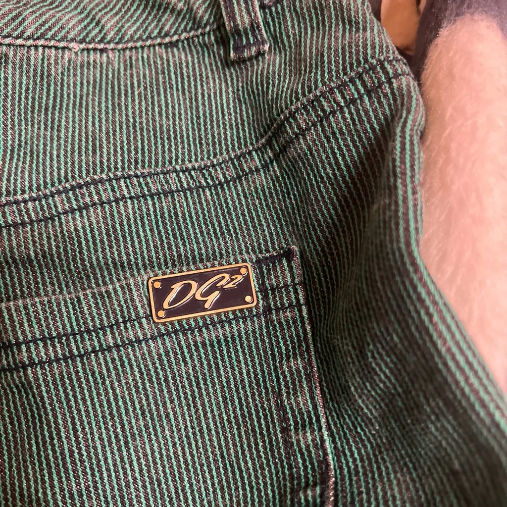 Diane Gilman green striped jeans - Image 5