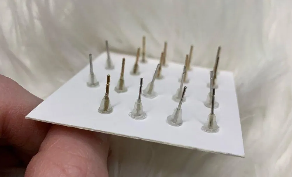 9 Pairs Gold faux Diamond Stud Earrings Bundle - Image 9