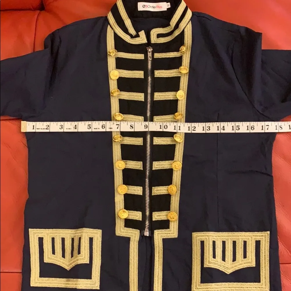 Navy, black & gold military style jacket. Blue Size M - Image 5