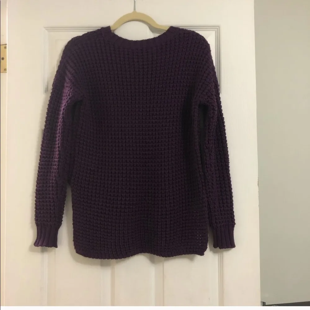 SAM EDELMAN Purple Chunky Knit Wool Blend Sweater - Image 4