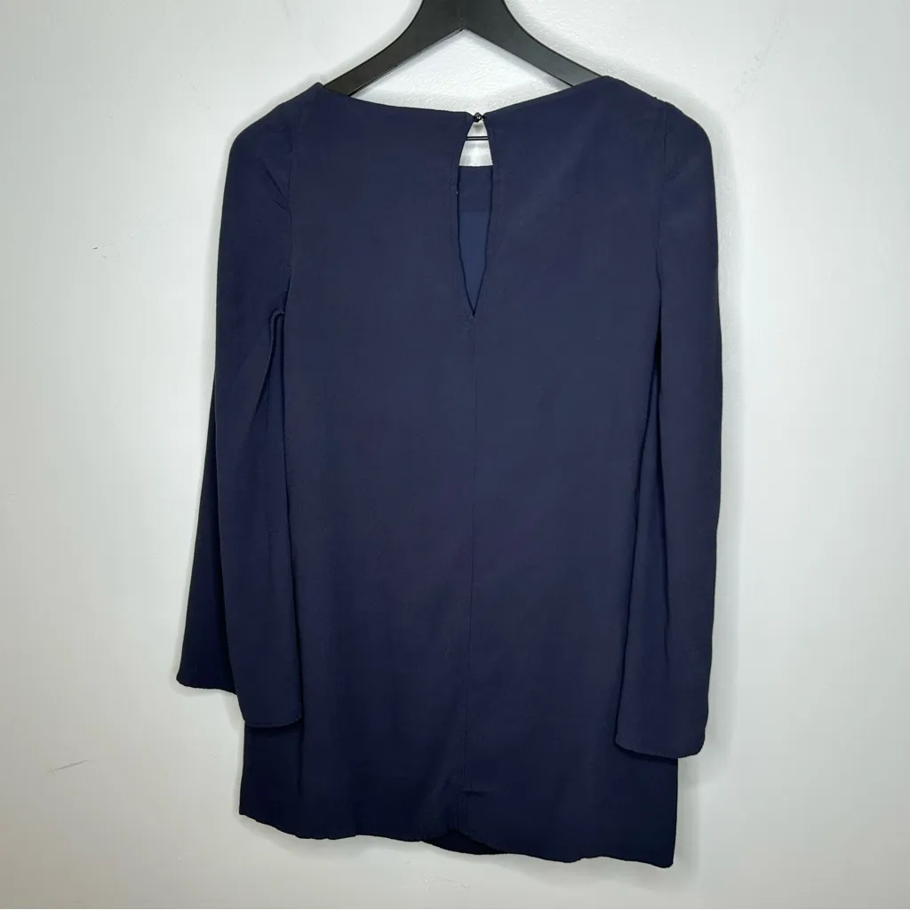 Free People Navy Blue Some Like It Hot Cape Dress Split Sleeves Size XS - Image 5