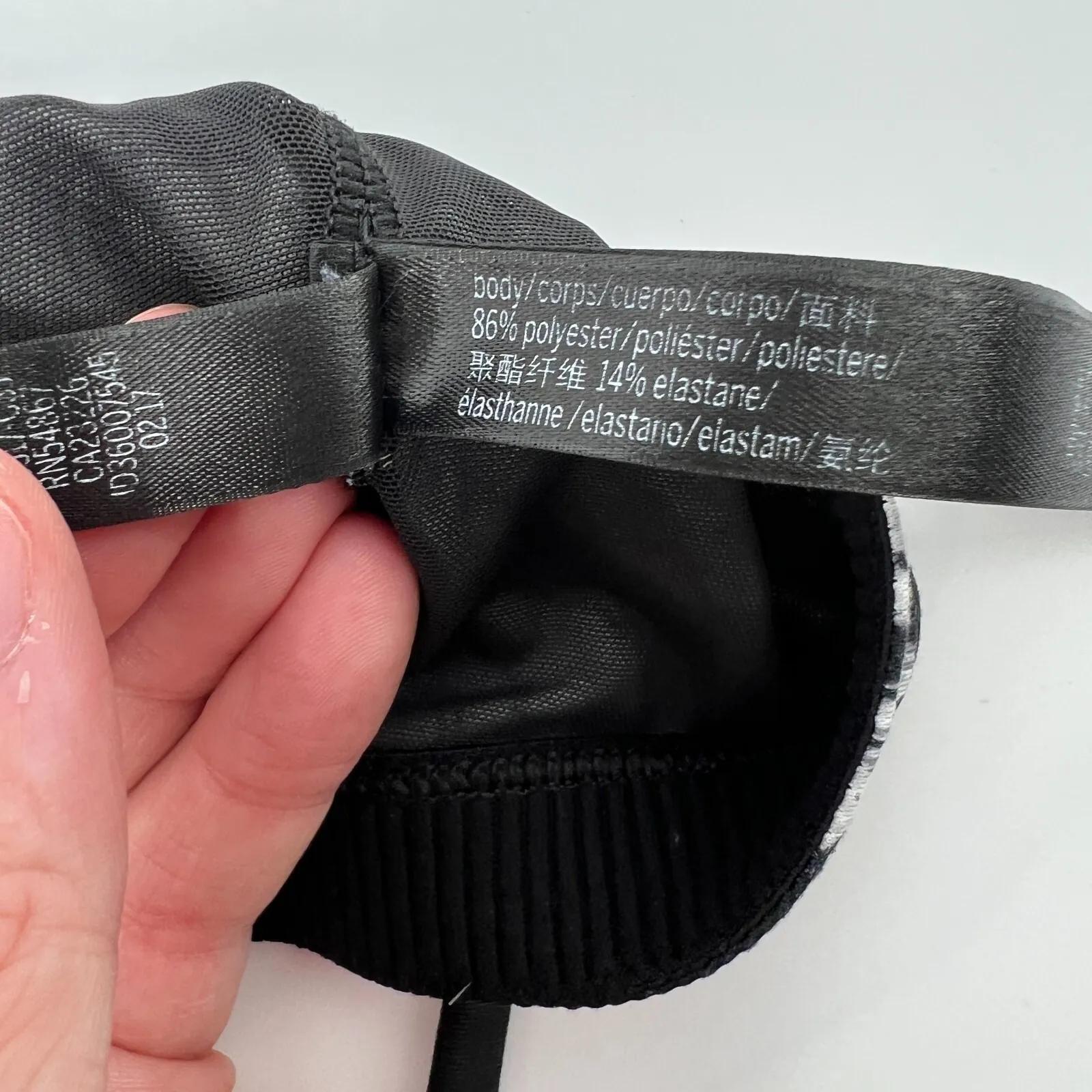 Victorias Secret Women M Strappy Racerback Sports‎ Bra White Black Marbled Gym - Image 5