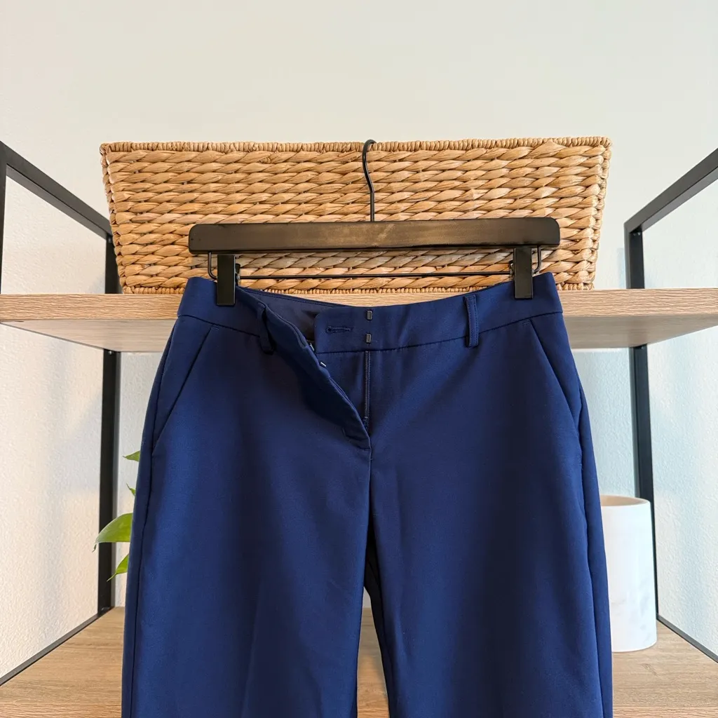 Express Columnist Mid-Rise Cropped Navy Woven Career Dress Pant Trouser, 2P - Image 7