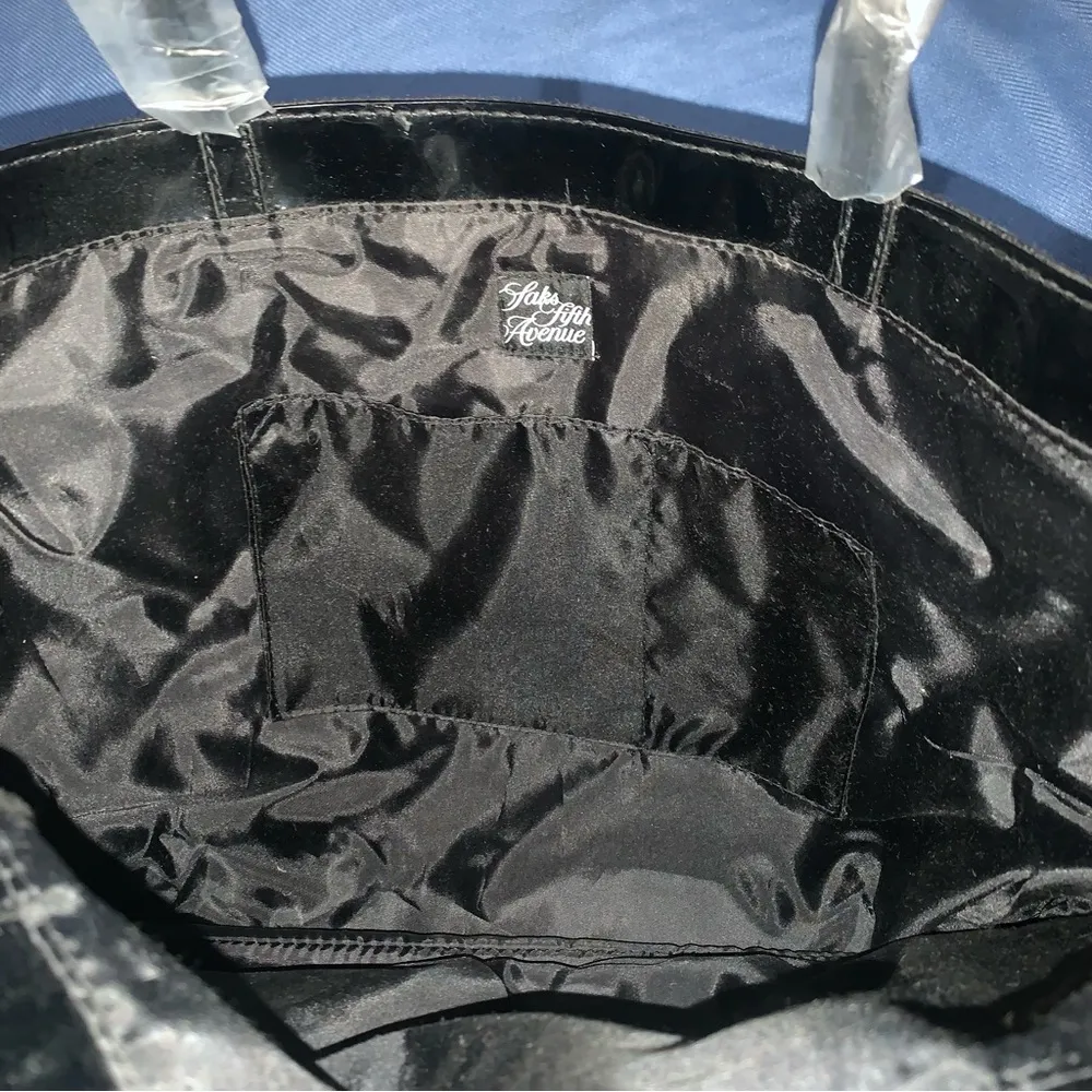 Retro Saks Fifth Avenue Black Two Handle Tote Bag New With Tags - Image 7