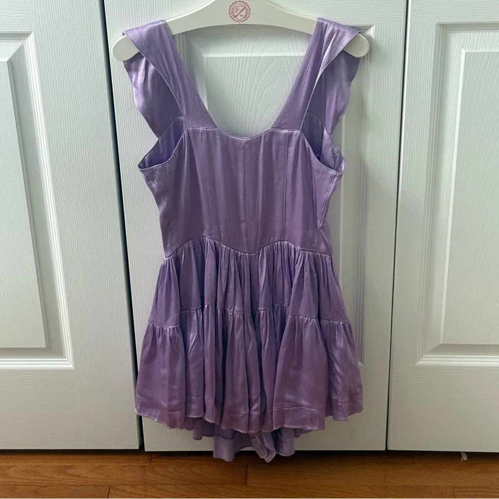 Vanessa Mooney Elisabeth Satin Lavender Romper - Image 3