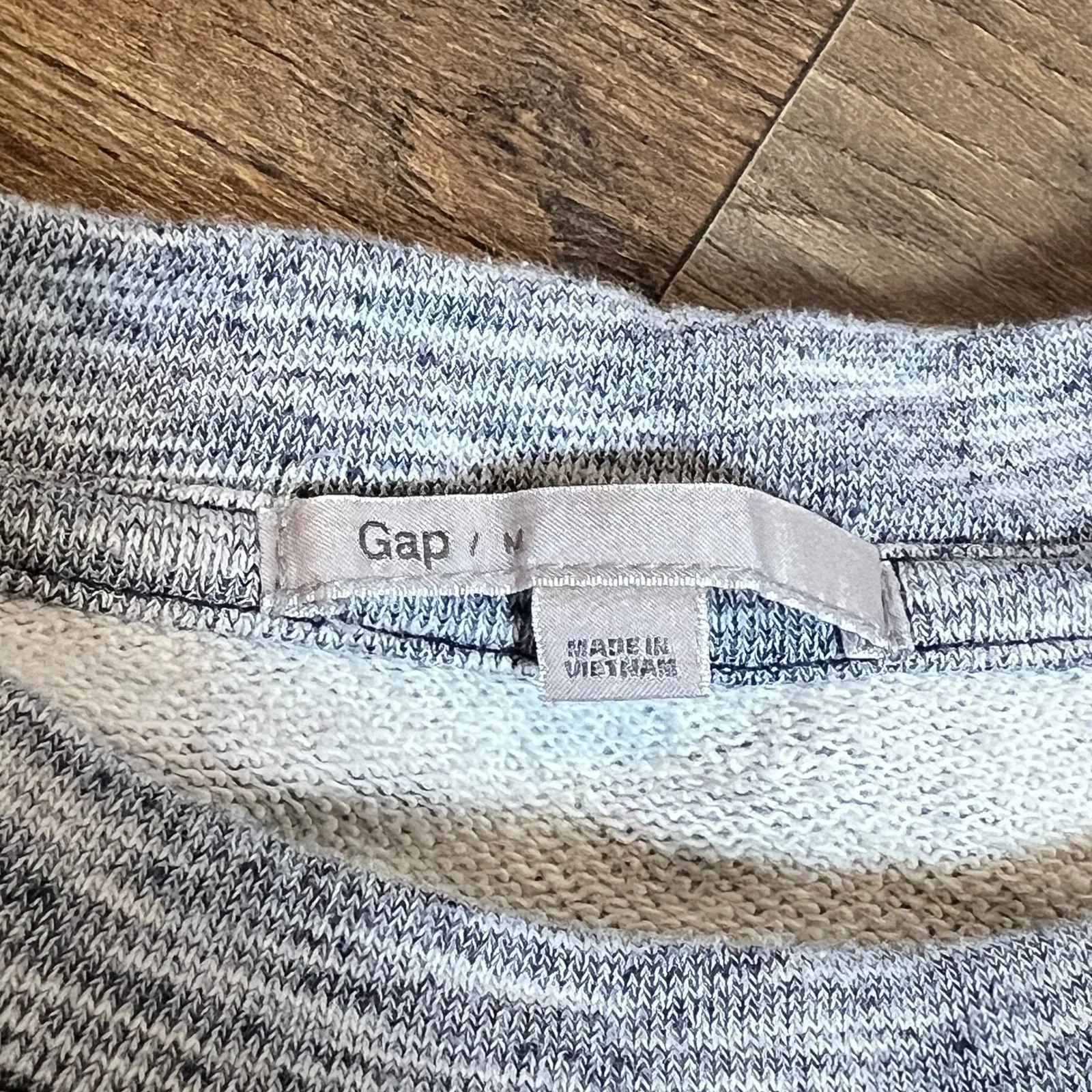 Gap True Indigo Blue Marled French Terry Pullover Sweatshirt Medium - Image 6