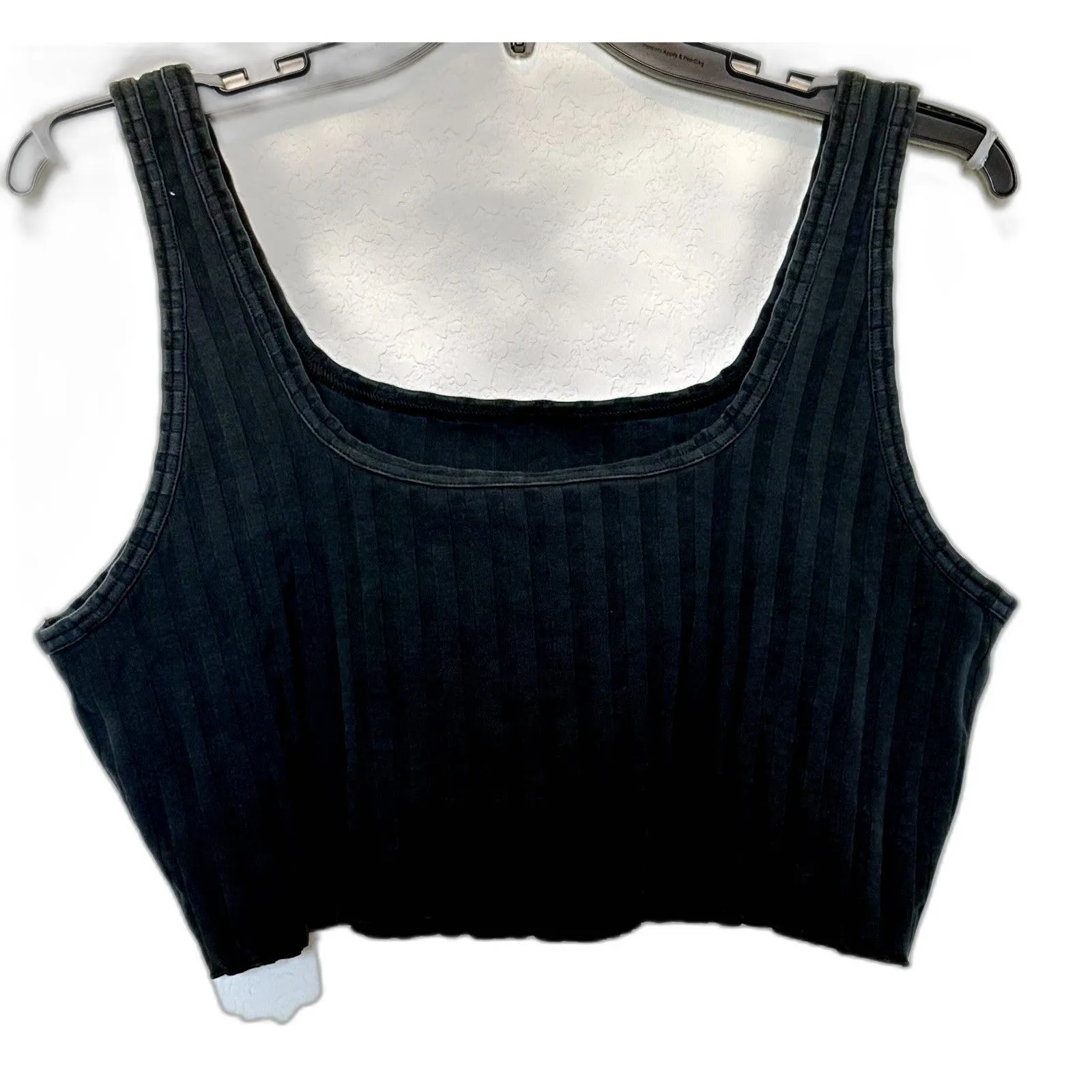 Offline By Aerie Black Ribbed Cropped Tank Top Women Size XXL Stretch - Image 3