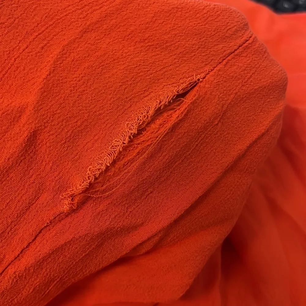 Zara Bloggers Favorite Smocked Tiered Poplin Maxi Dress Summer Red Orange Small - Image 9