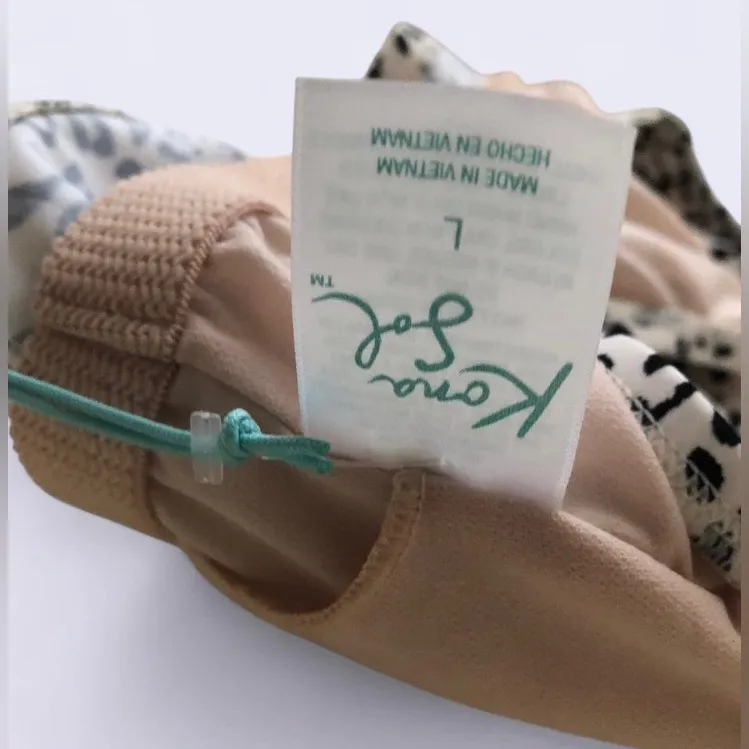 NWT Kona Sol Size L Womens Multicolor Lined Wireless Surplice Pull On Bikini Top - Image 8