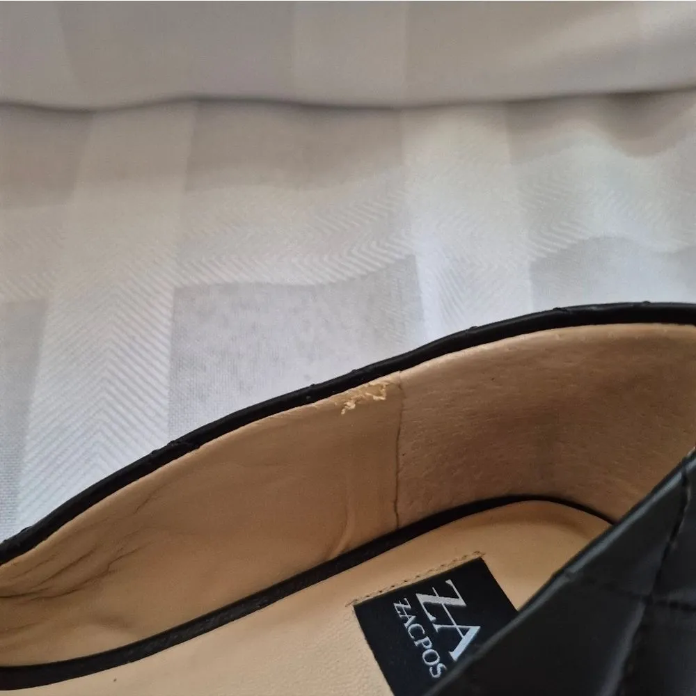 NWOB Zac Posen Leather Flats Black Size 6 - Image 8