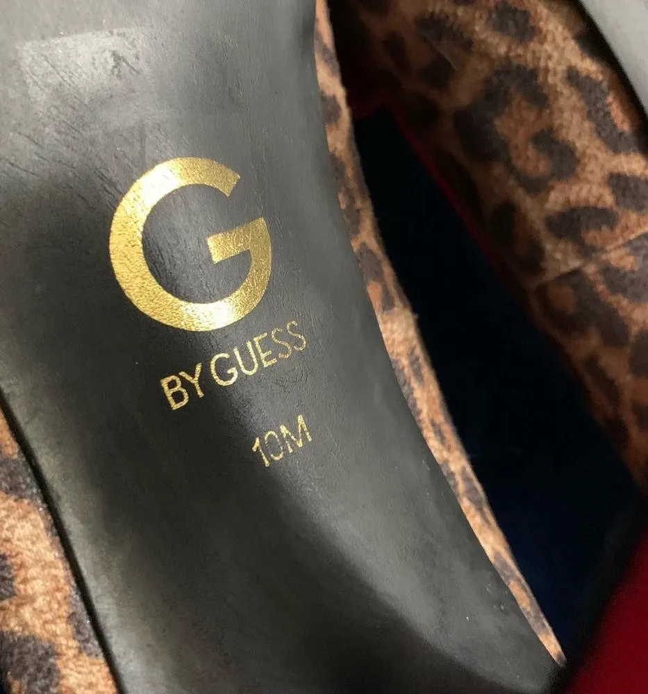 Women's Guess Heels, Size 10M, Leopard Print, Red Bow - Image 5