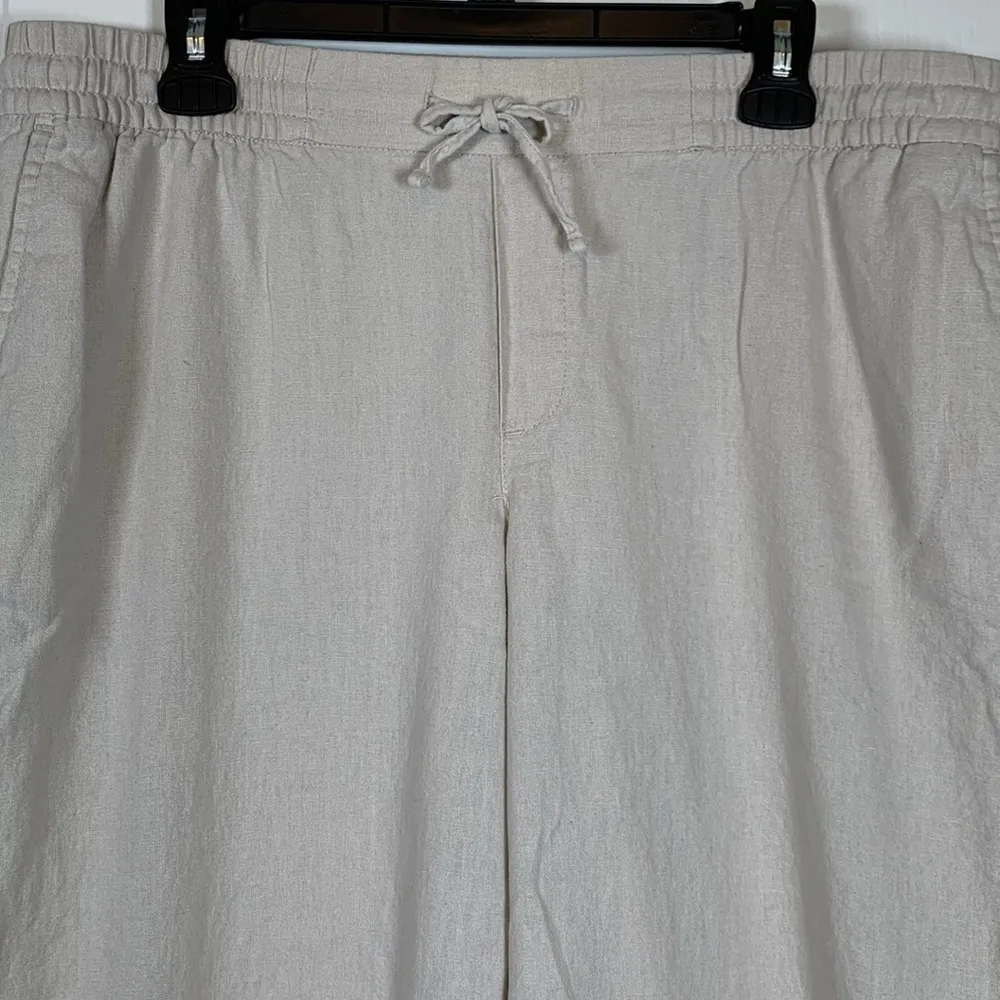 Old Navy Cream Linen Blend Ankle Pants Size Large EUC #VEG-0087 - Image 2