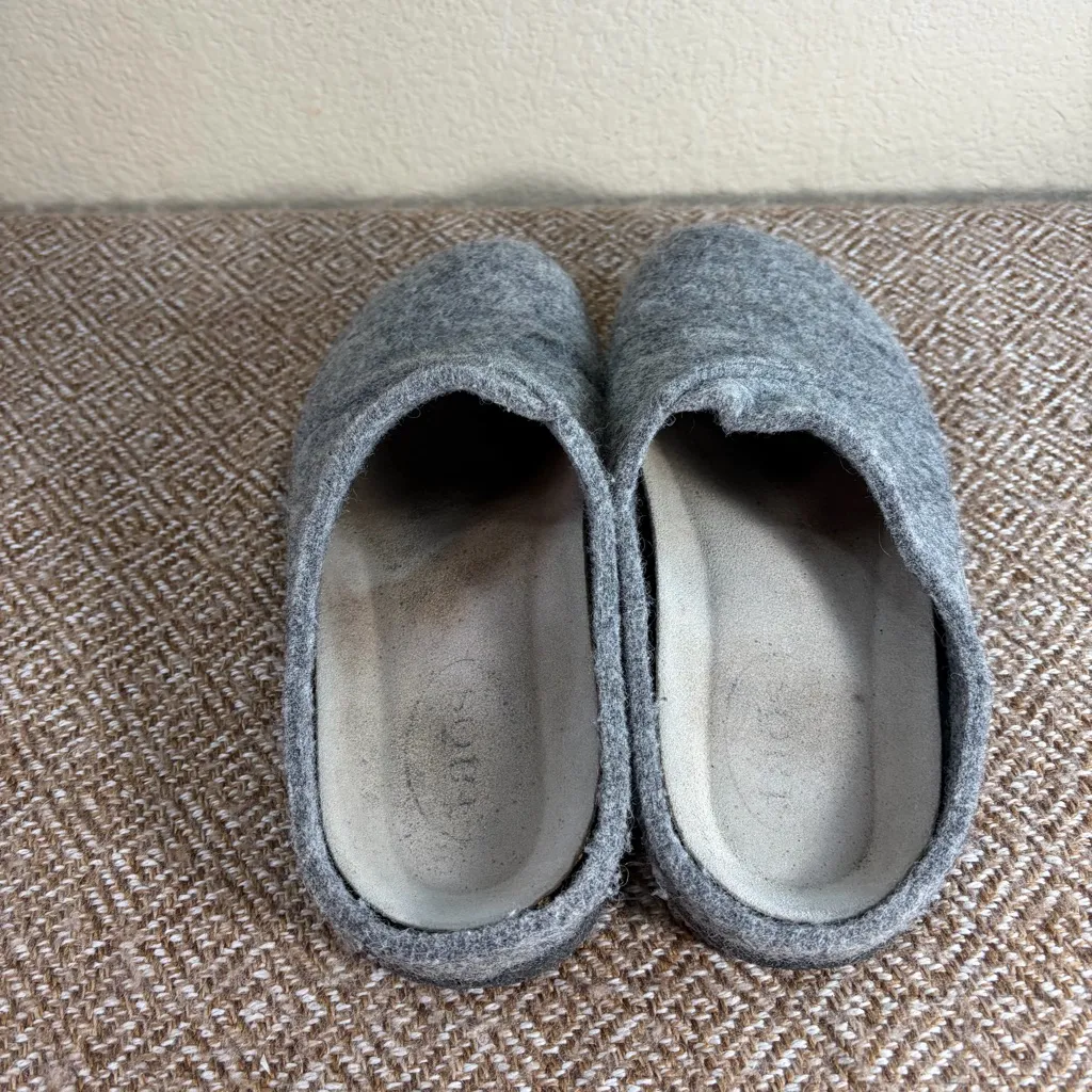 Taos Womens Wool Slip on Slippers Mule Clog Comfort Charcoal Minimalist Sz8 - Image 4