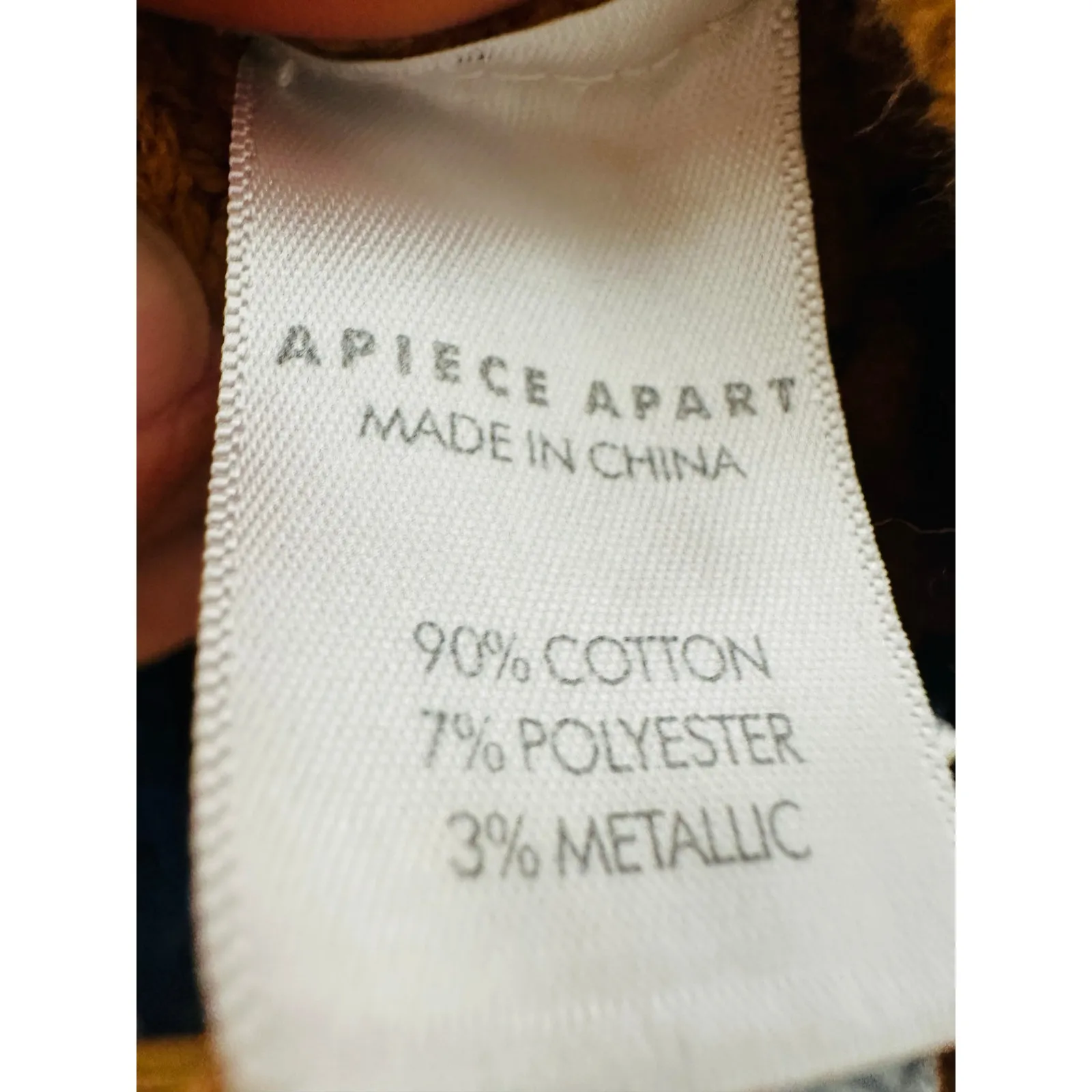 APIECE APART Orange 100% Cotton Almeria Side Button Side Sweater size Medium - Image 9