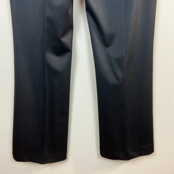 St. John Dress Pants 10 Womens Black Wool Stretch Straight Leg Professional - Image 6