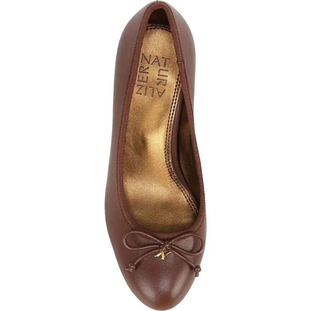 Naturalizer Sienna Blow Block Heel Leather Pump CAPPUCCINO BROWN Size 6.5/36.5EU - Image 2