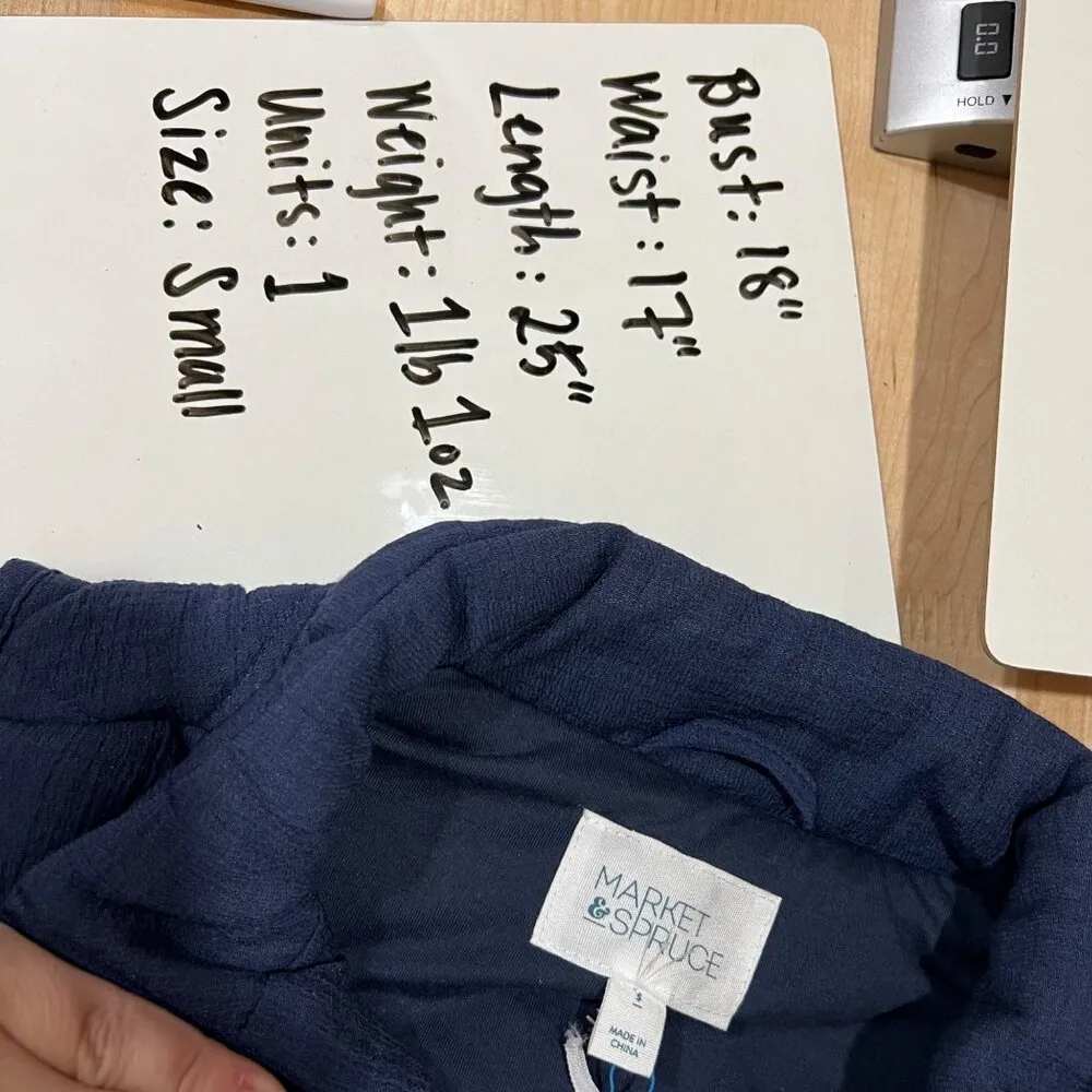 Market & Spruce Diamond Quilted Sleeveless Vest Navy Blue Size Small NWT - Image 11