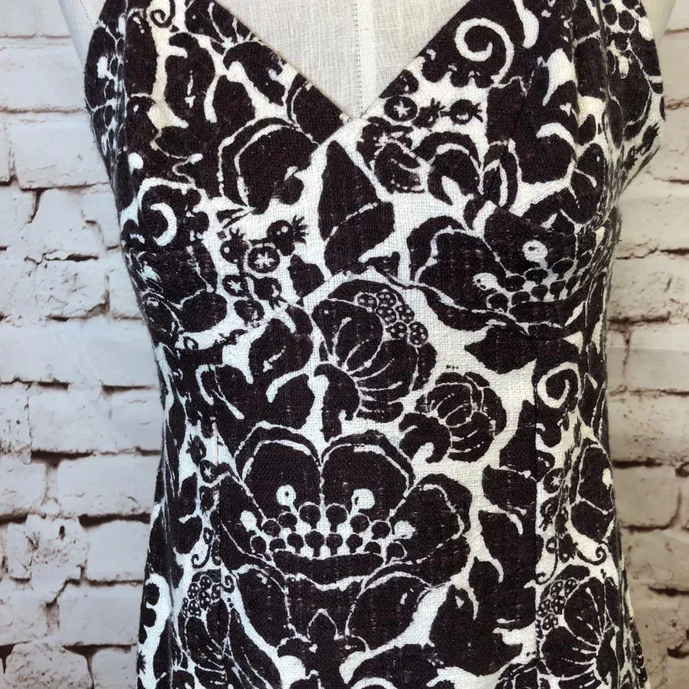 Trina Turk Brown and‎ White Floral Damask Dress - Image 3