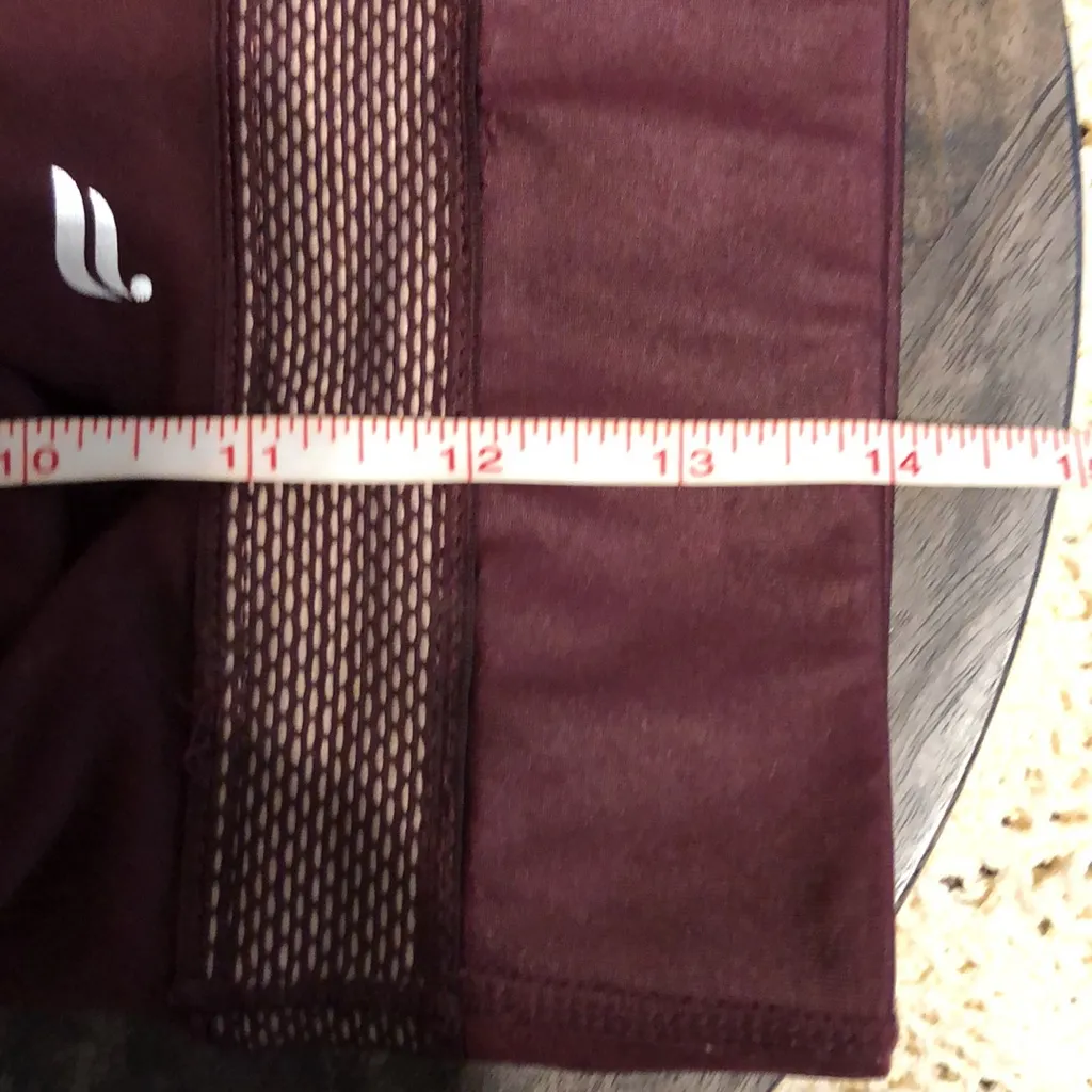 Fabletics Valetta medium support Sports bra plunge V-neck  14” burgundy Medium - Image 8