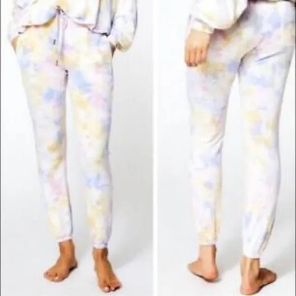Young Fabulous and Broke Juliette Tie Dye Joggers Purple Blue Yellow - Image 2
