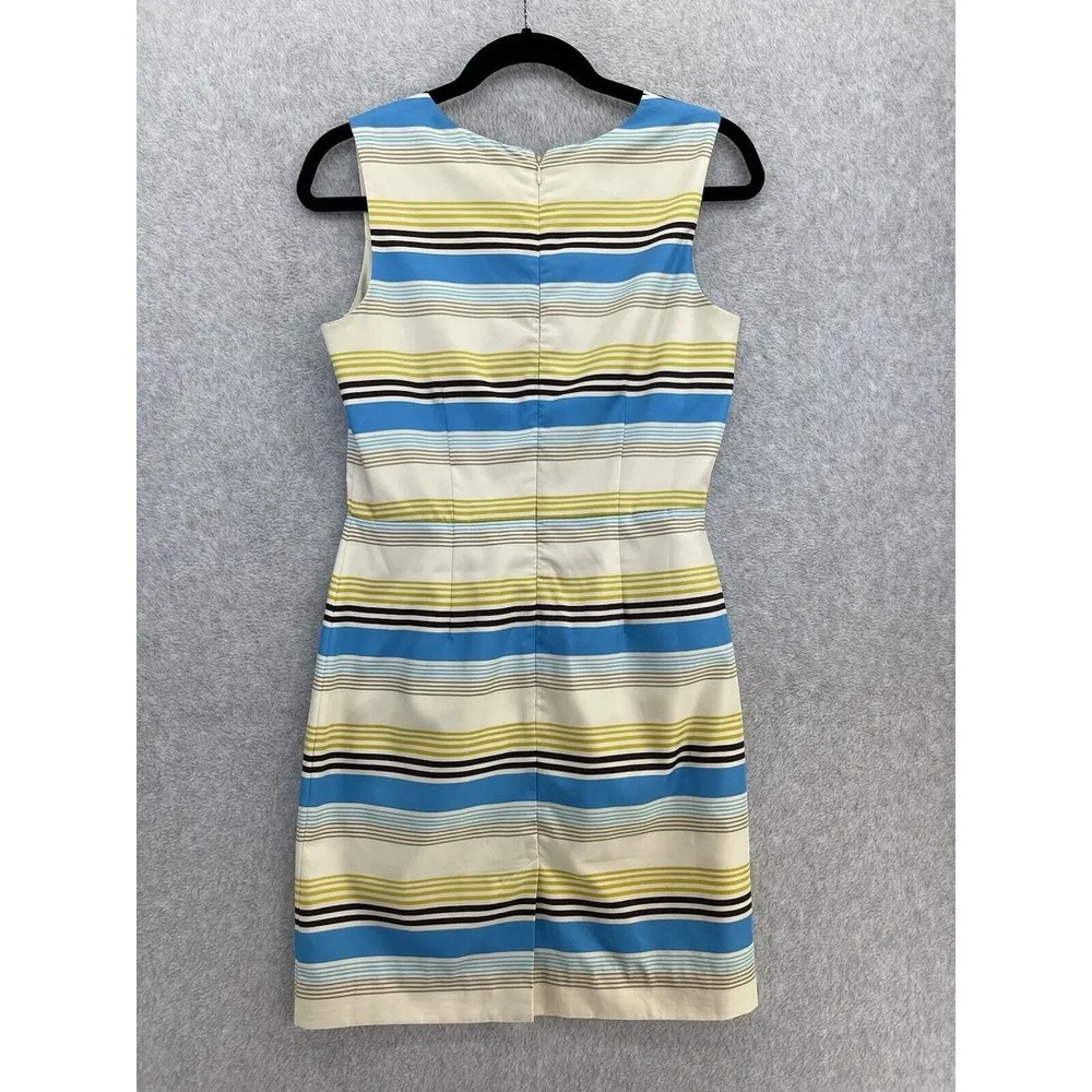 Banana Republic Women's Sleeveless Striped Dress 4P Petite VNeck Lined - Image 2