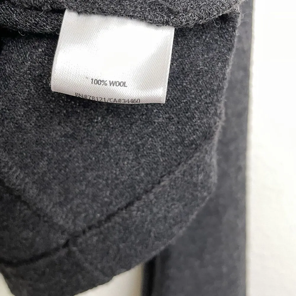 Eileen Fisher Womens Black Wool Jacket Lightweight 1 Button Sweater Knit Career - Image 9