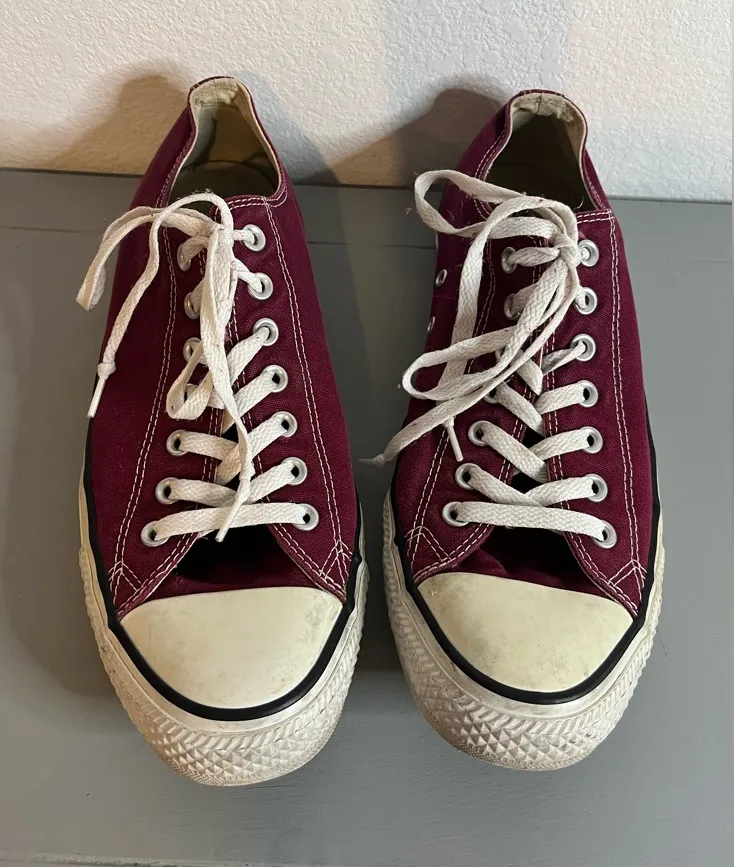 Converse All Star Retro Canvas Chuck Taylor Maroon Low Top Sneakers Sz 13W/11M Red - Image 1