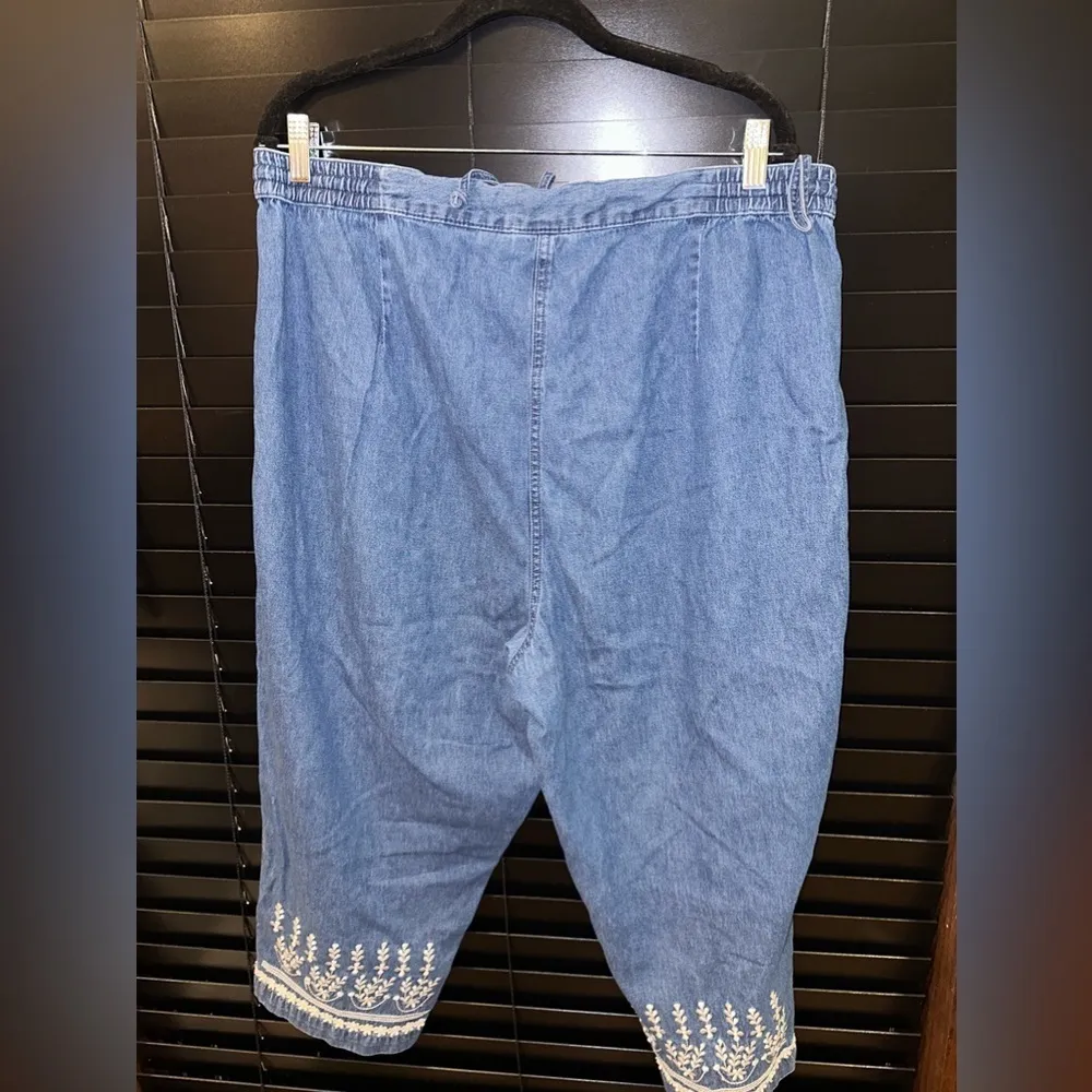 EUC Carolina Plus Blues embroidery bottom jeans. Size 18 W Blue - Image 2