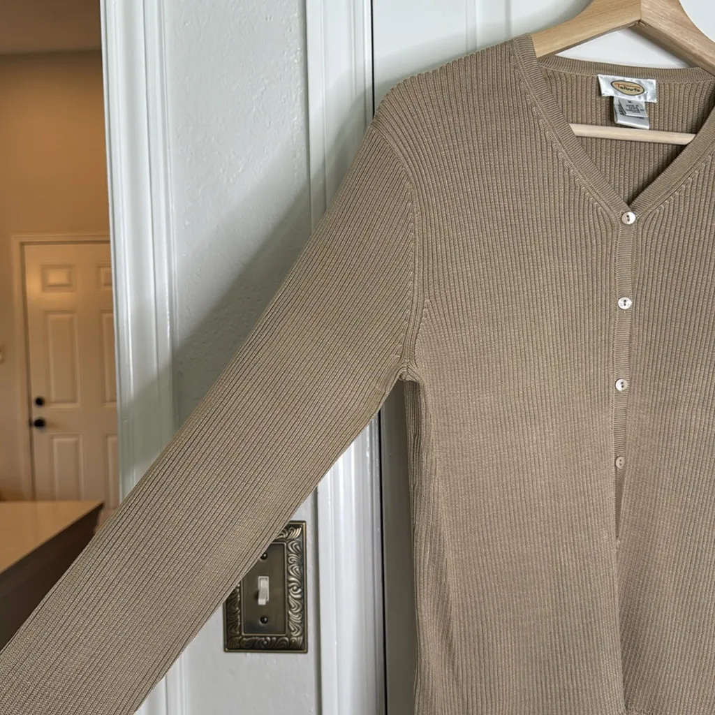 Talbots 100% silk ribbed cardigan - Image 6