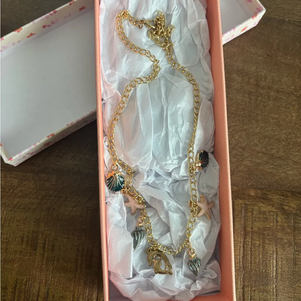 Gold Beachy Charm Necklace - Image 4