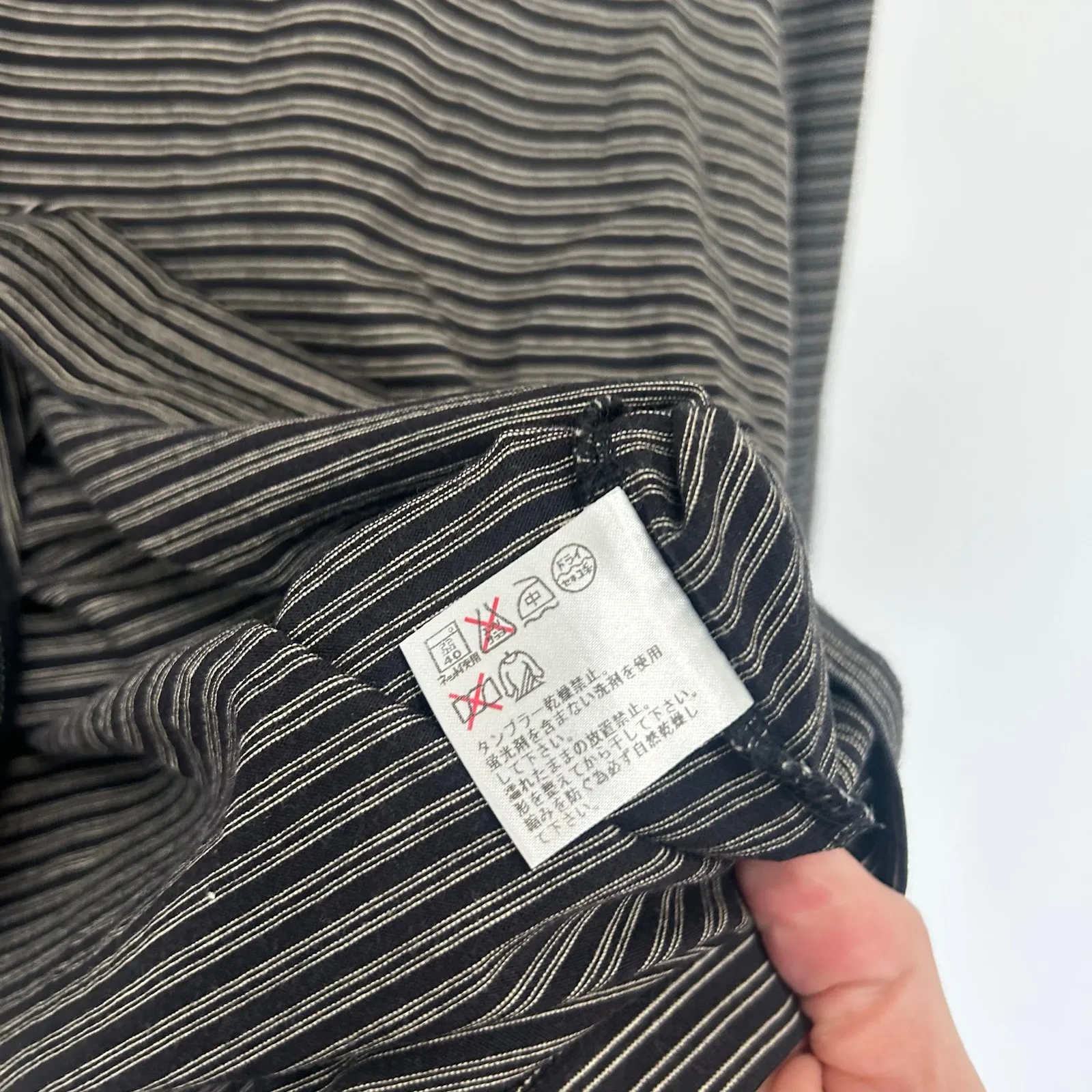 Paul Smith Black Gray Striped V Neck Long Sleeve Shirt Sz M Size M - Image 4