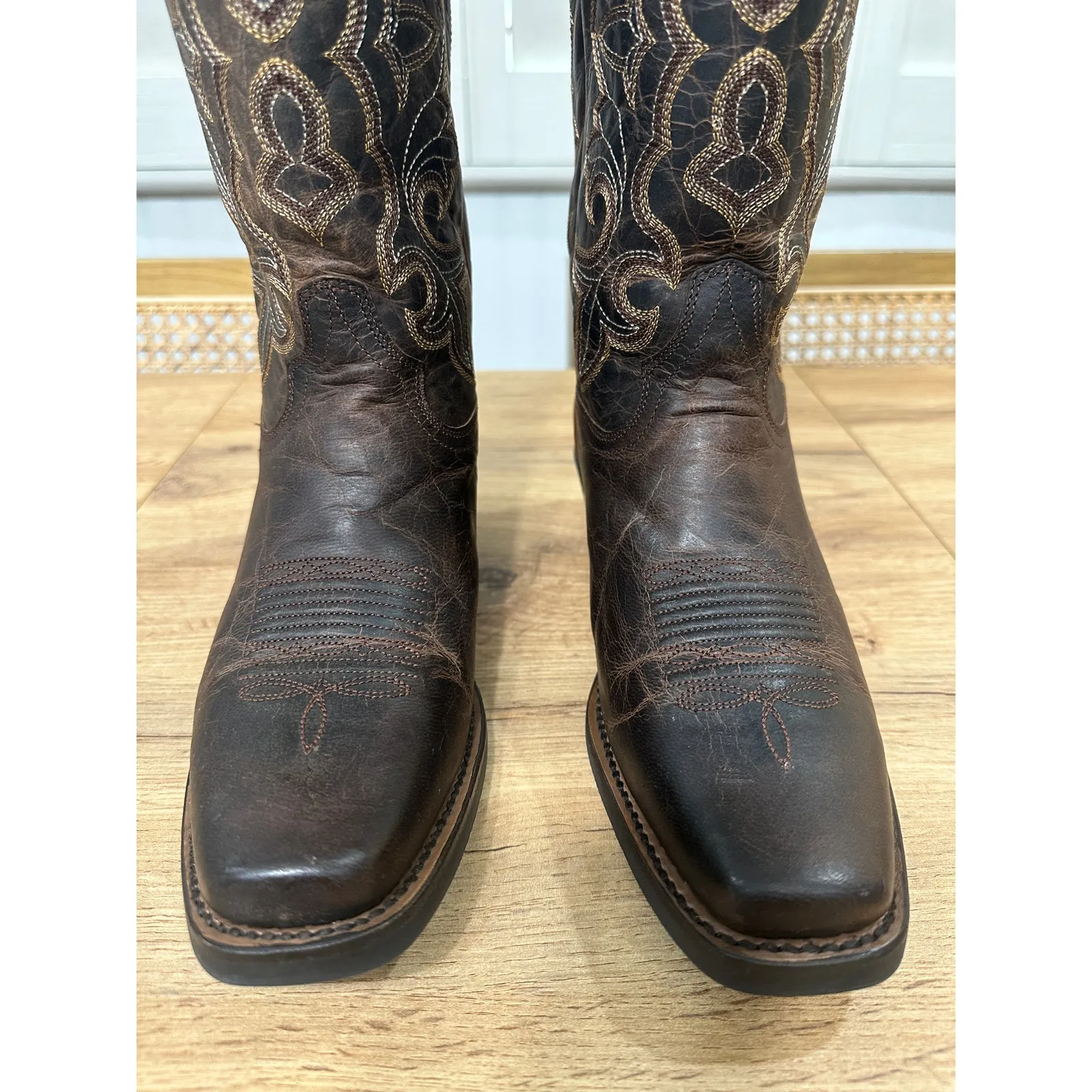 Shyanne  Women's Jesse Performance Western Boots Brown Leather 8 NWOT Square Toe - Image 9