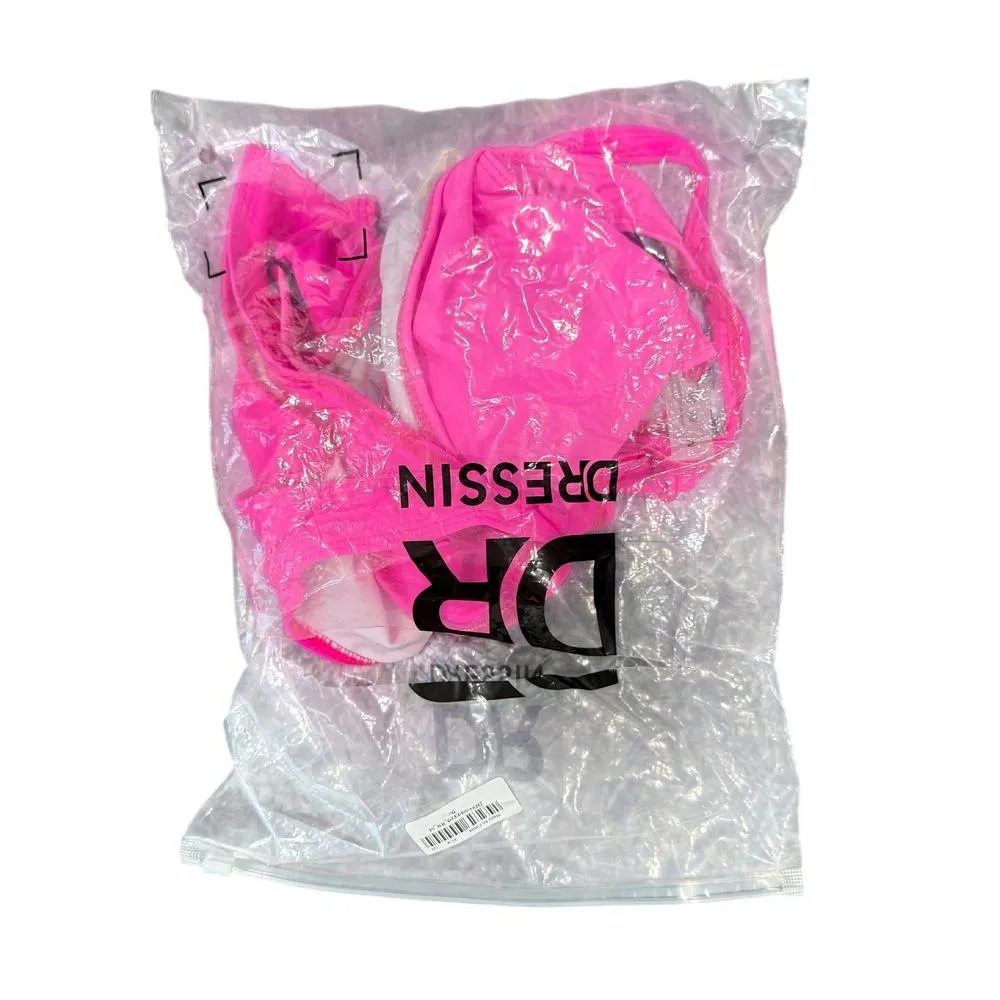 Dressin Cutout One Shoulder One Piece Swimsuit in Pink, Size M​ Pink Size M - Image 3