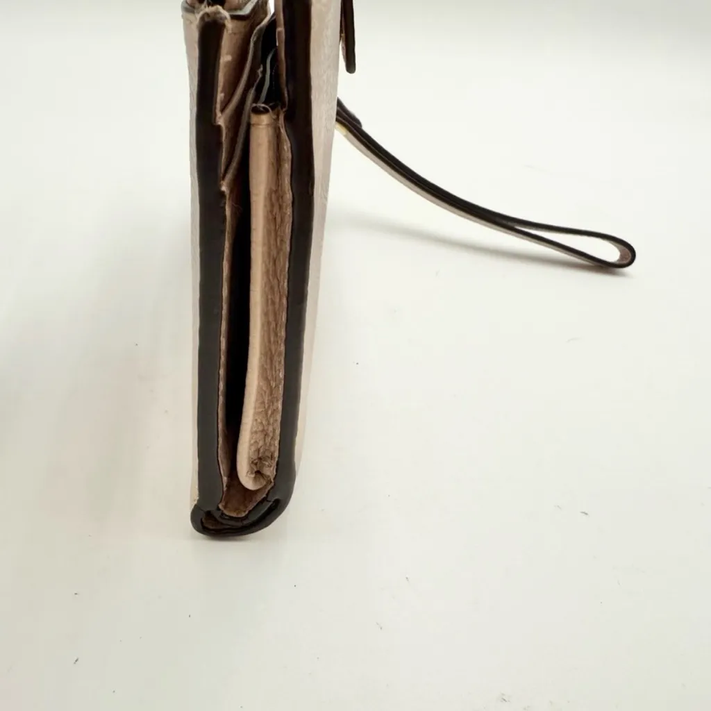 Michael Kors BeigeBlush Double Zip Leather Wallet with Wristlet Strap - Image 5