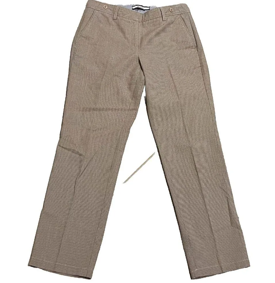 NEW Cambio Sybilla herringbone plaid straight leg mid rise trousers pants 8 - Image 8