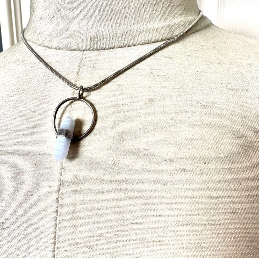 Blue lace agate silver pendant necklace - Image 5