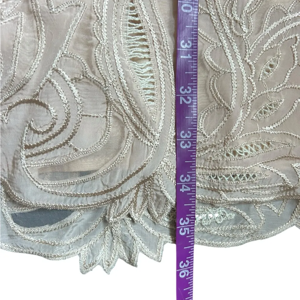 Anthropologie Square Neck Lace Mini Dress Black and Cream NWT Size 10 - Image 3