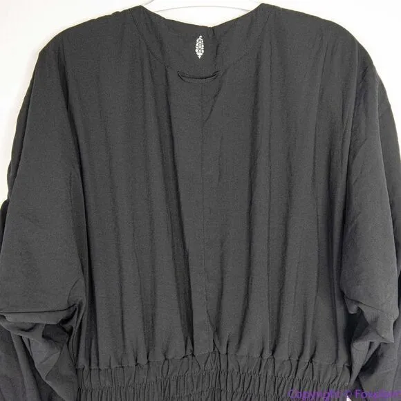 New Free People Movement Rory Romper Black Tracksuit Shorts Long‎ Sleeves, L - Image 10
