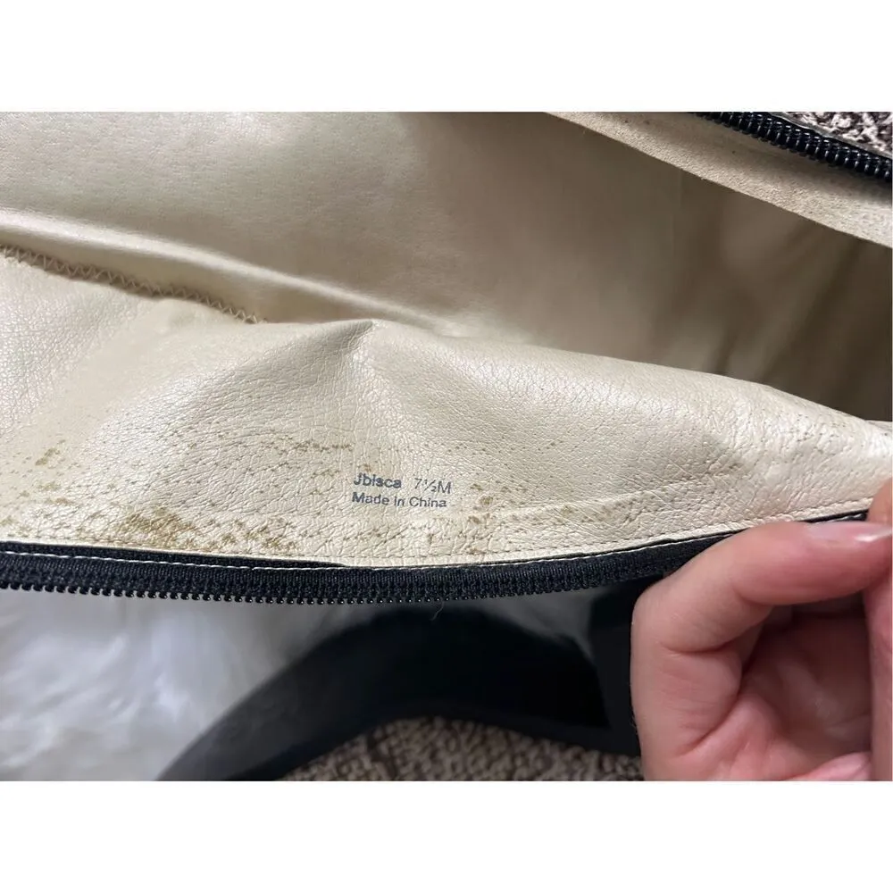 Vtg Jessica Bennett Womens Western Snake Leather Boots Sz 7.5 Mid Kalf Tan - Image 7