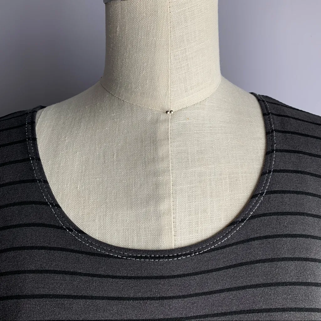 Brandy Melville gray and black striped sleeveless swing dress - Image 5