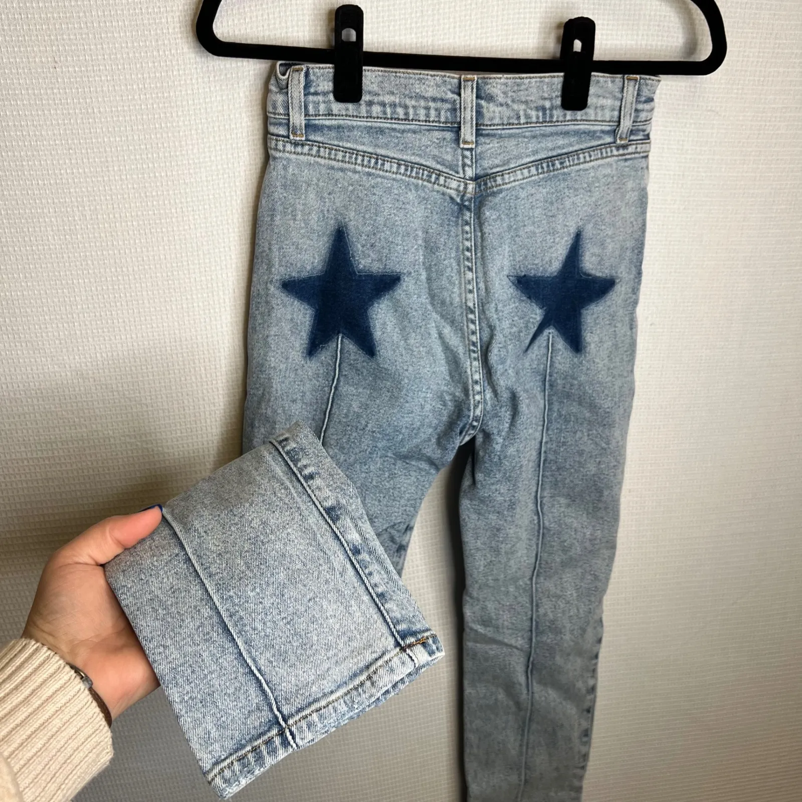 Revice Denim Jeans Women's Size 27 Acid Wash Uptown Rising Star Back Ripped Blue - Image 4