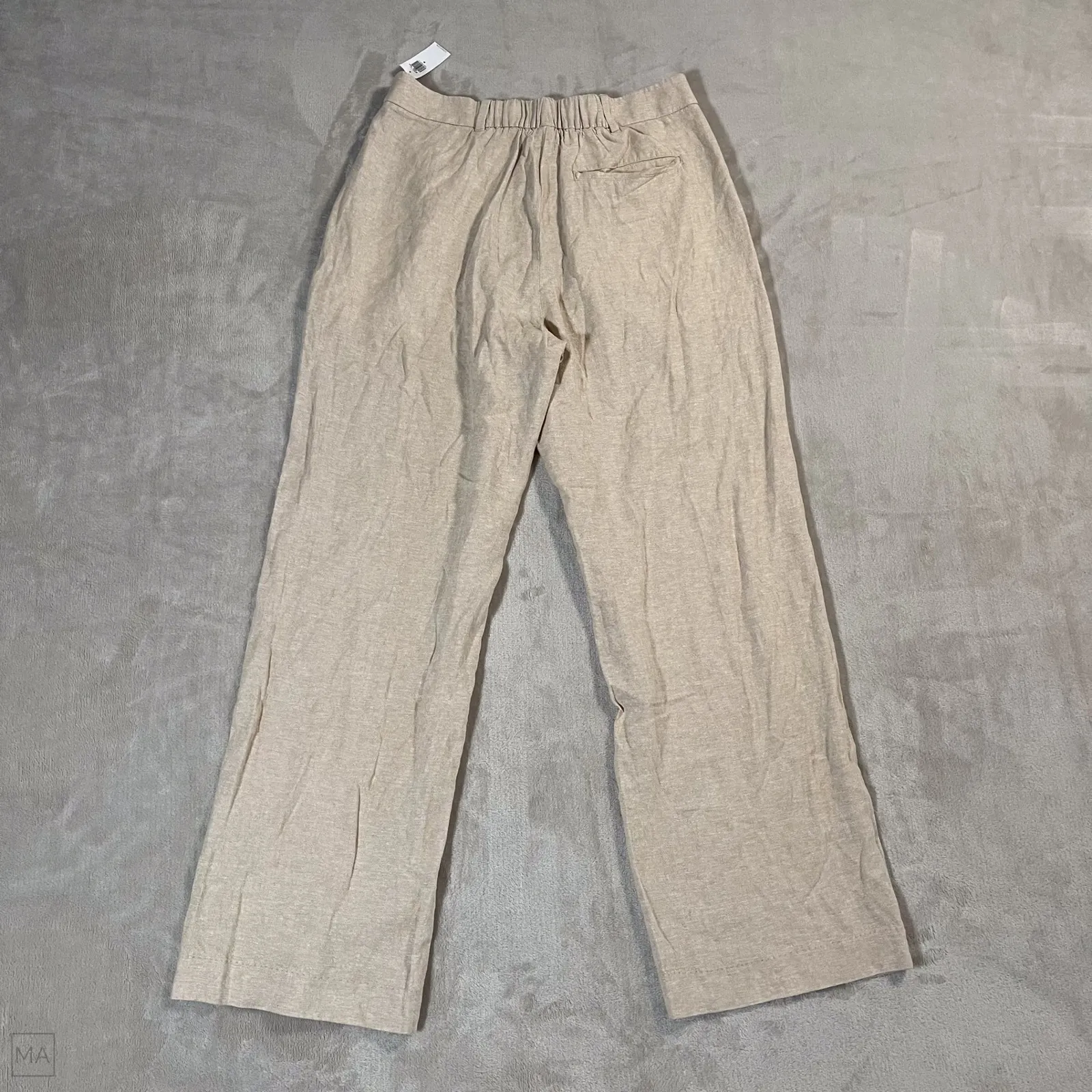 NEW Old Navy Women's Pants Taylor Wide Leg Trouser Linen Blend Flowy M‎ Beige - Image 8