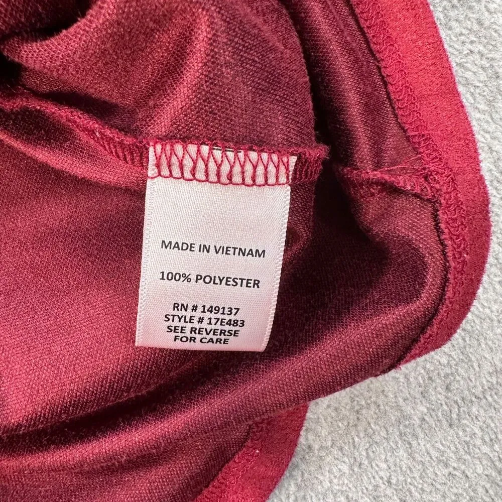 Charlie O by Kinnucans Mini Dress Women's Large Cranberry Faux Suede Sleeveless - Image 7