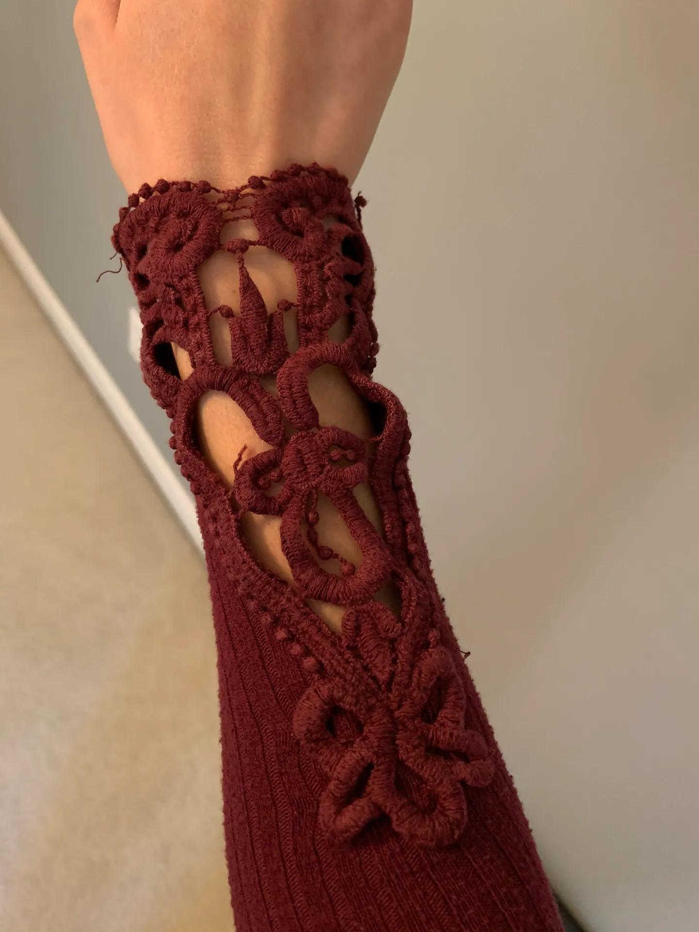 Burgundy Red Tight Shirt  - Image 3