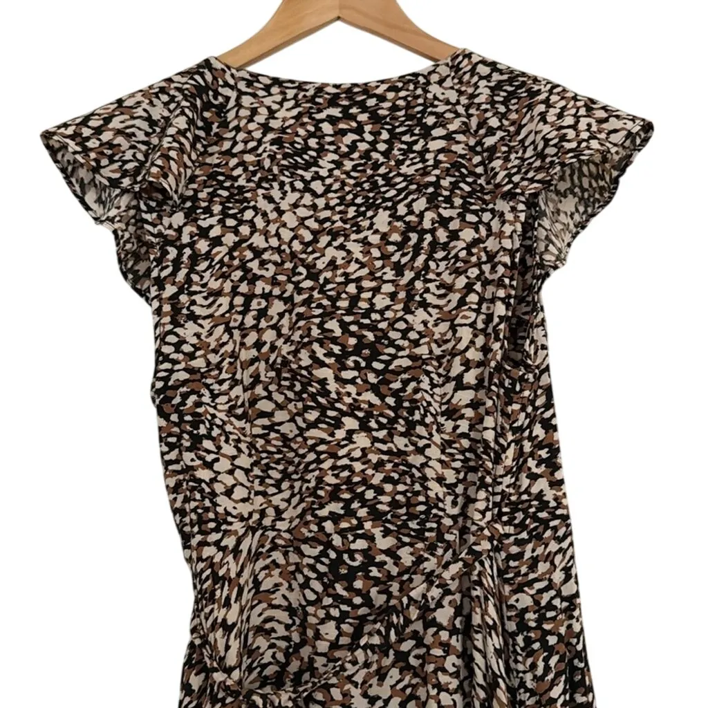 Free People French Quarter Wrap Mini Dress Medium Cheetah‎ Print - Image 9