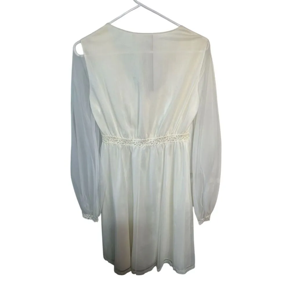 Olga Ivory Lace Nightgown Peignoir Set Size 34M Chemise Vintage, Lace, Wedding Size M - Image 3