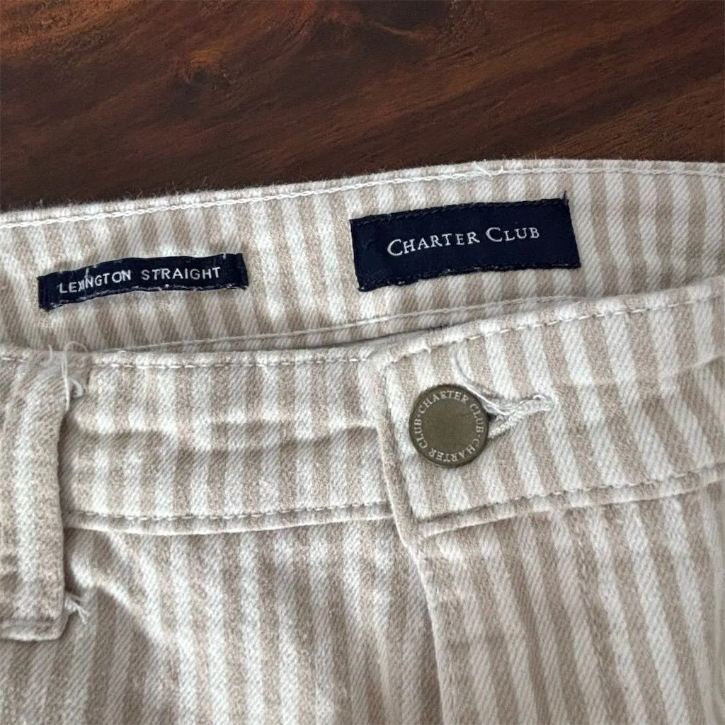 Charter Club Women's Striped Straight‎ Pants Size 14 Multicolor Casual - Image 2