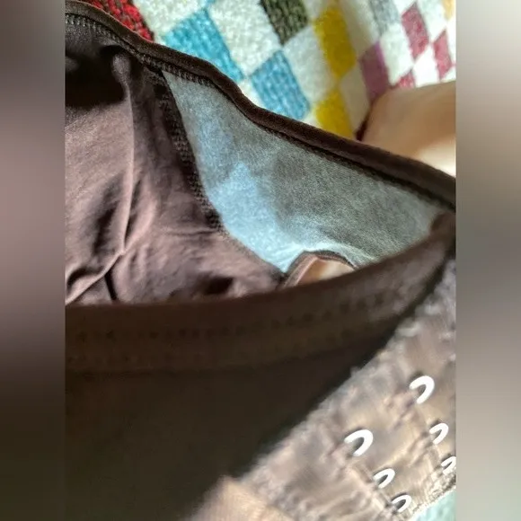 Slimming brown bodysuit with adjustable straps and clasps at bottom medium - Image 5